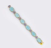 Aquamarin-Tansanit Armband mit Brillanten - Bild 2