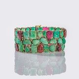 Tutti-Frutti Gemstone-Diamond Bracelet - image 1