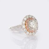 High-carat Diamond Solitaire Ring with Pink Diamonds - image 2