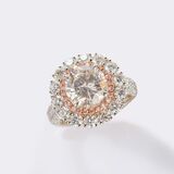 High-carat Diamond Solitaire Ring with Pink Diamonds - image 3