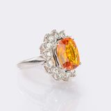 Vivid Orange-Yellow Saphir Ring mit Brillant-Besatz - Bild 2