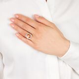 Vivid Orange-Yellow Saphir Ring mit Brillant-Besatz - Bild 4