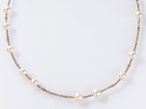 Diamond Necklace with Pearls - image 1