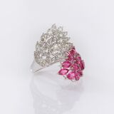 Ruby Diamond Cocktailring - image 2