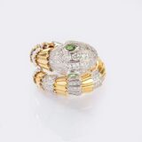 Bicolour Schlangen-Ring mit Brillant-Besatz - Bild 2