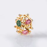 Mehrfarbiger Turmalin Ring mit Brillanten - Bild 1