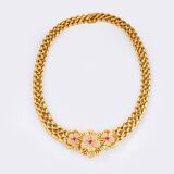 Haute Joaillerie Blüten-Collier mit Brillanten und natürlichen Rubinen - Bild 1