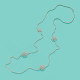 Langes Diamant Collier mit floralen Applikationen - Bild 2