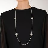 Langes Diamant Collier mit floralen Applikationen - Bild 5