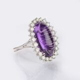 Amethyst Diamond Jewelry Set with Ring and Pendant - image 3