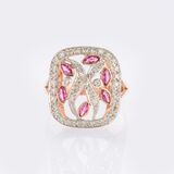 Delicate Ruby-Diamond Ring - image 1
