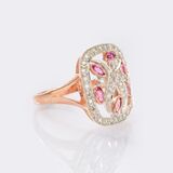 Delicate Ruby-Diamond Ring - image 2