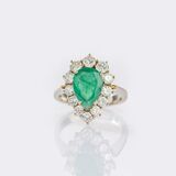 Smaragd-Brillant Ring - Bild 1