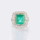 Large Emerald Diamond Ring - image 1
