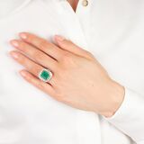 Large Emerald Diamond Ring - image 3