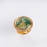 Cocktailring 'Small Ocean Jasper' mit Brillanten - Bild 2