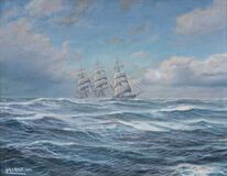 Three-master in heavy seas - image 1