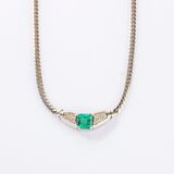 Emerald-Diamond Neckalce - image 1