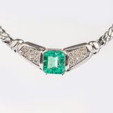 Emerald-Diamond Neckalce - image 2