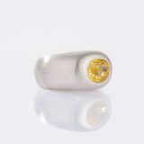 Natural Light Yellow Ceylon Sapphire Bandring - image 2