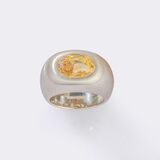 Natural Light Yellow Ceylon Sapphire Bandring - image 3