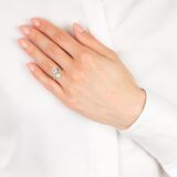 Art Nouveau Pearl Diamond Ring - image 3