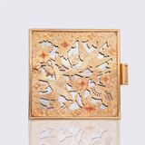 Vanité Compact 'poudrier oiseau et papillon' by Helluin-Mattlinger - image 1