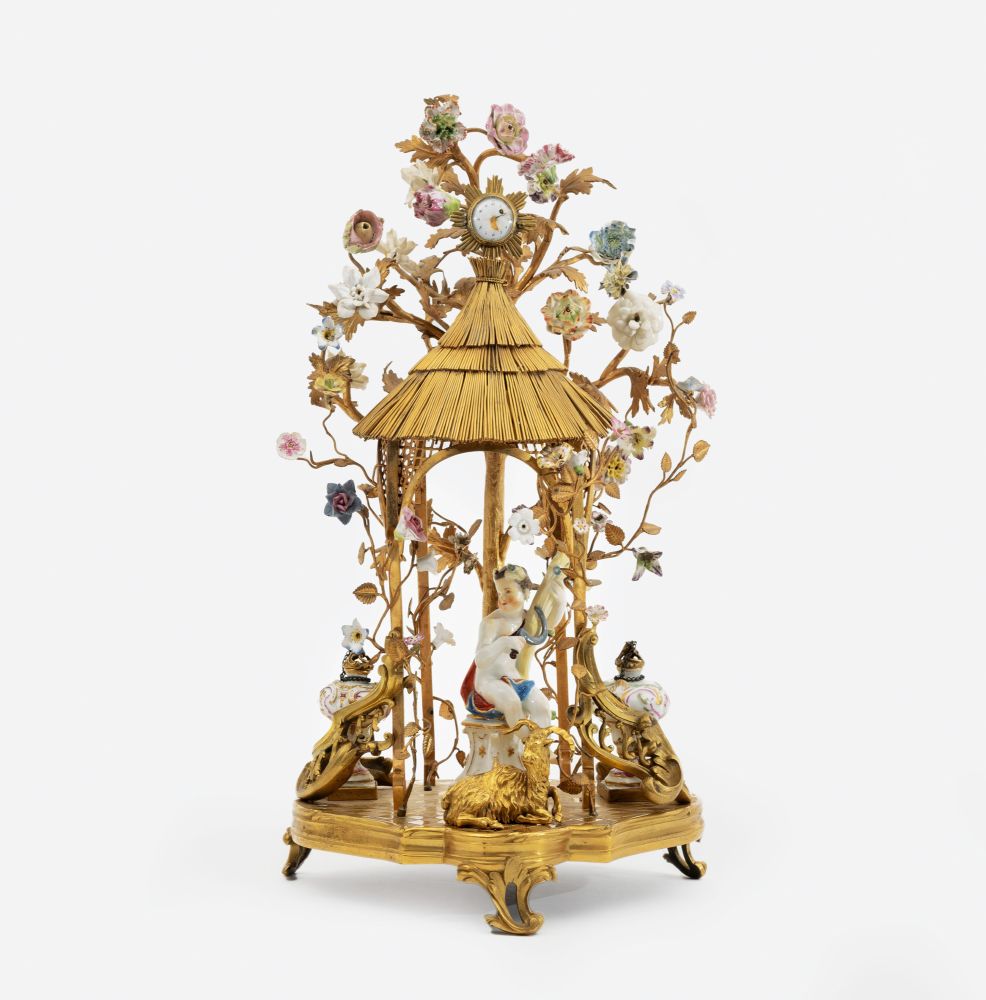 Louis XV Ormolu Centrepiece with Clock Topping 'Allegory of the Summer ' Louis XV Ormolu Centrepiece with Clock Topping 'Allegory of the Summer '