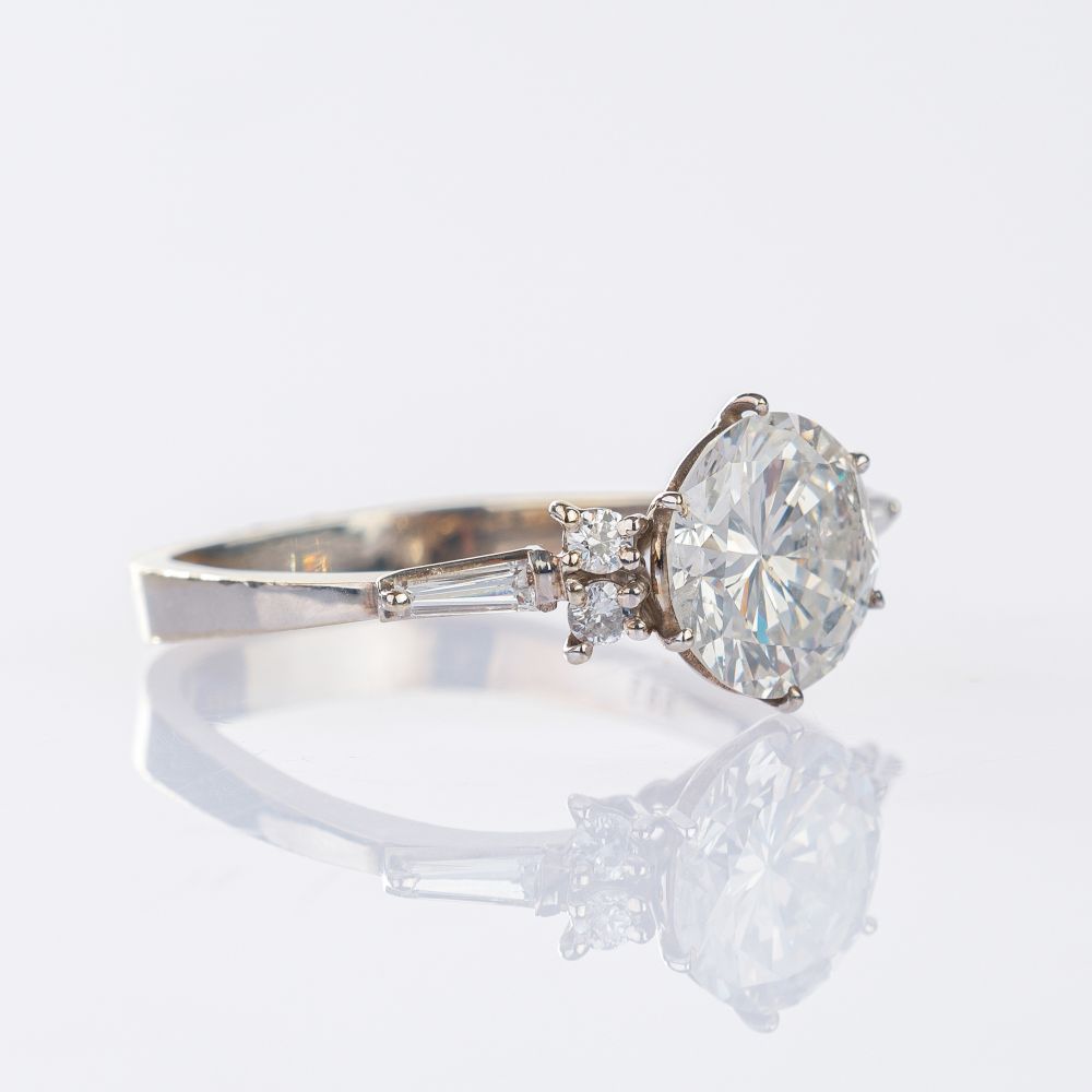 Rare White Diamond Solitaire Ring - image 2
