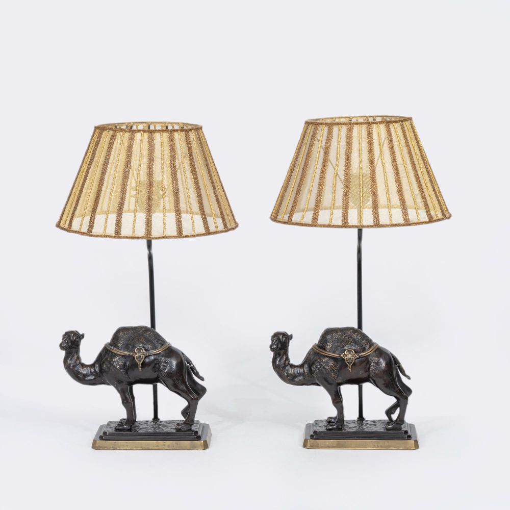 A Pair of Table Lamps with Dromedaries