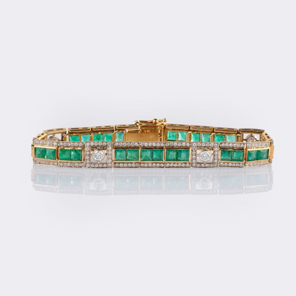 Elegantes Brillant Smaragd Armband - Bild 2