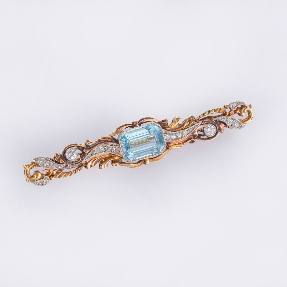 Aquamarine Diamond Brooch - image 2