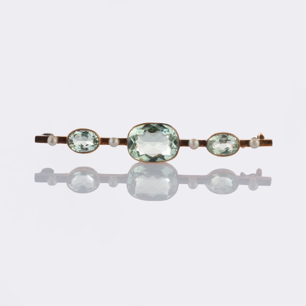 An Art Nouveau Aquamarin Brooch