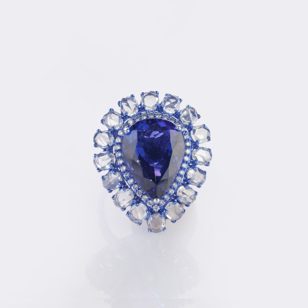 Tanzanite Diamond Cocktailring - image 2