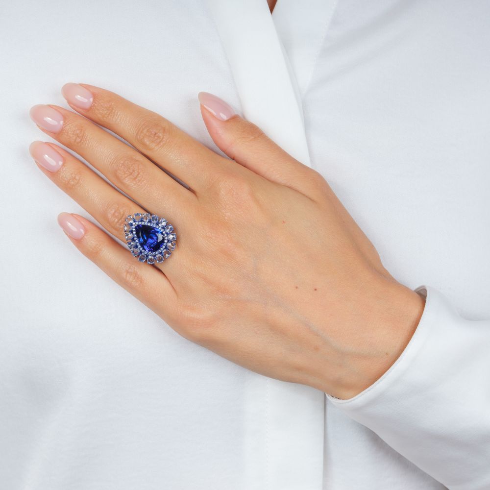 Tanzanite Diamond Cocktailring - image 3