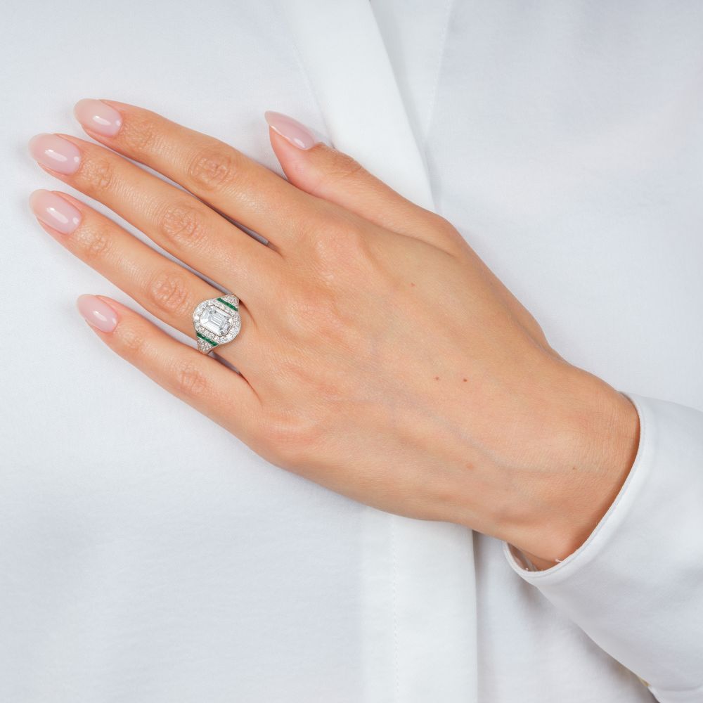 Diamond Emerald Ring - image 4