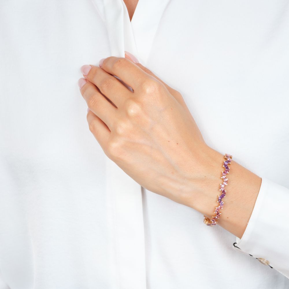 Tourmaline Amethyst Bracelet with Diamonds - image 3