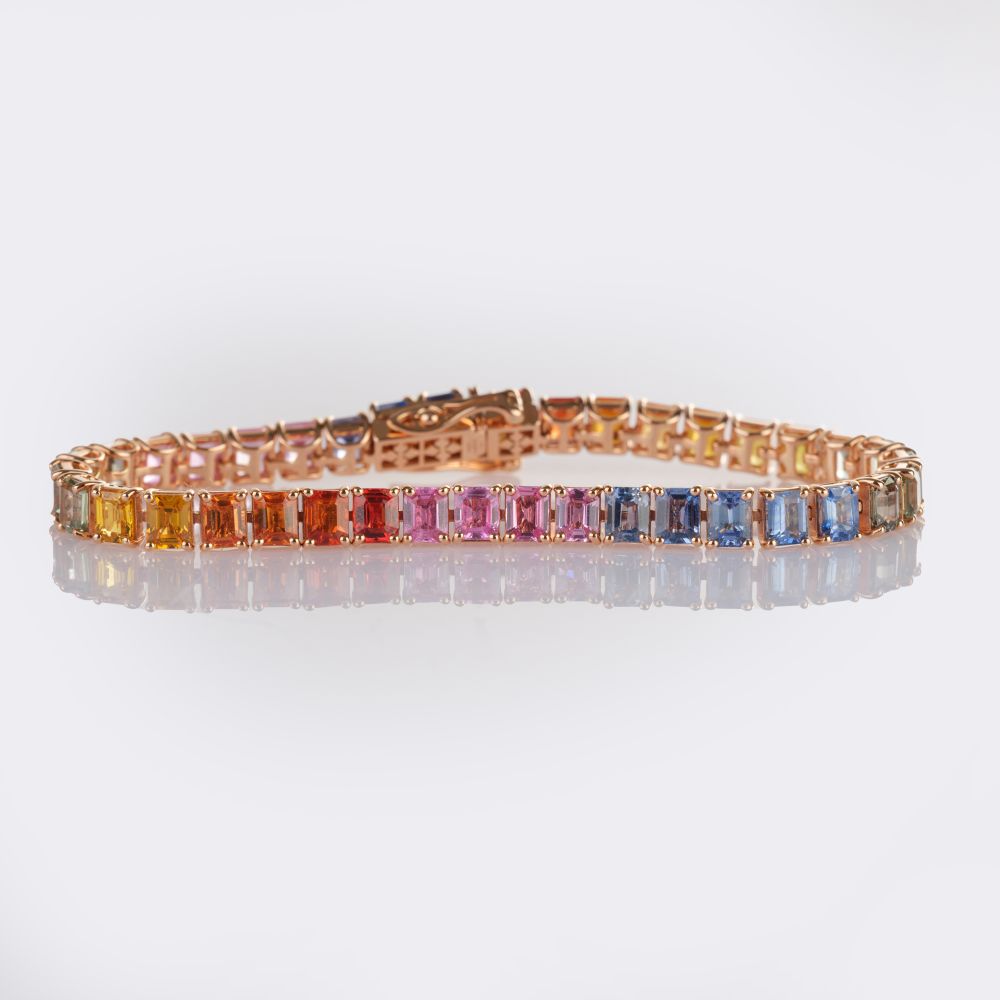 Multicoloured Sapphire Bracelet 'Rainbow' Multicoloured Sapphire Bracelet 'Rainbow'