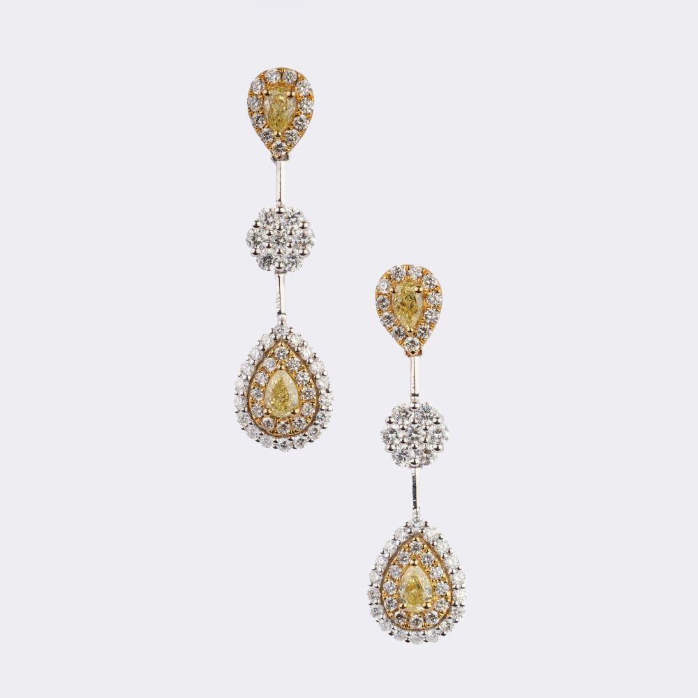 Pair of Fancy Diamant Earrings