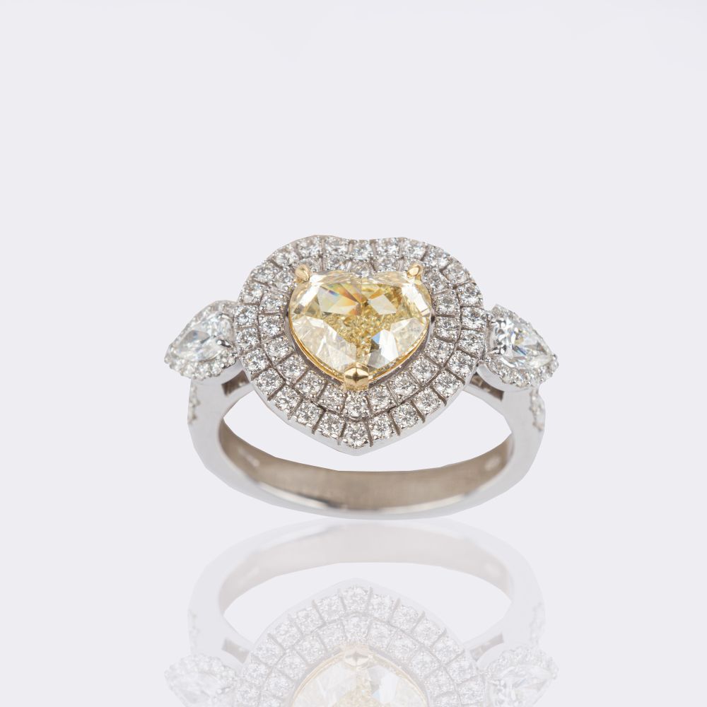 Fancy Diamond Ring in Heartform - image 2