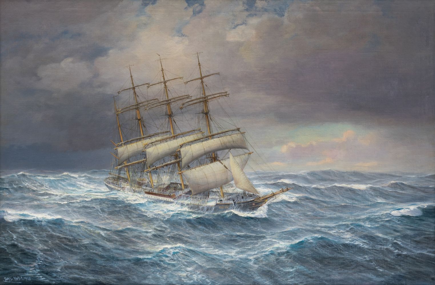 Die Padua in schwerer See