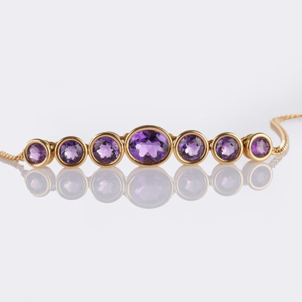 Amethyst Necklace with Pair of Earstuds - image 2