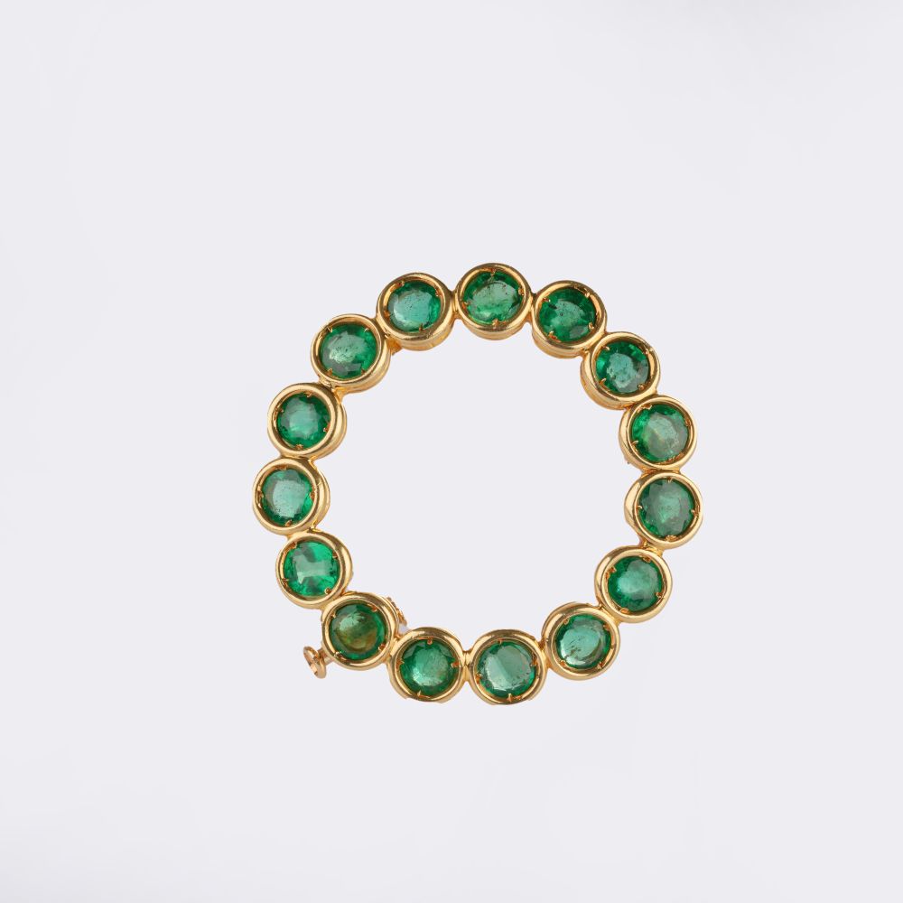 Smaragd-Schmuckset: Kette, Brosche, Ring und Paar Ohrstecker - Bild 4