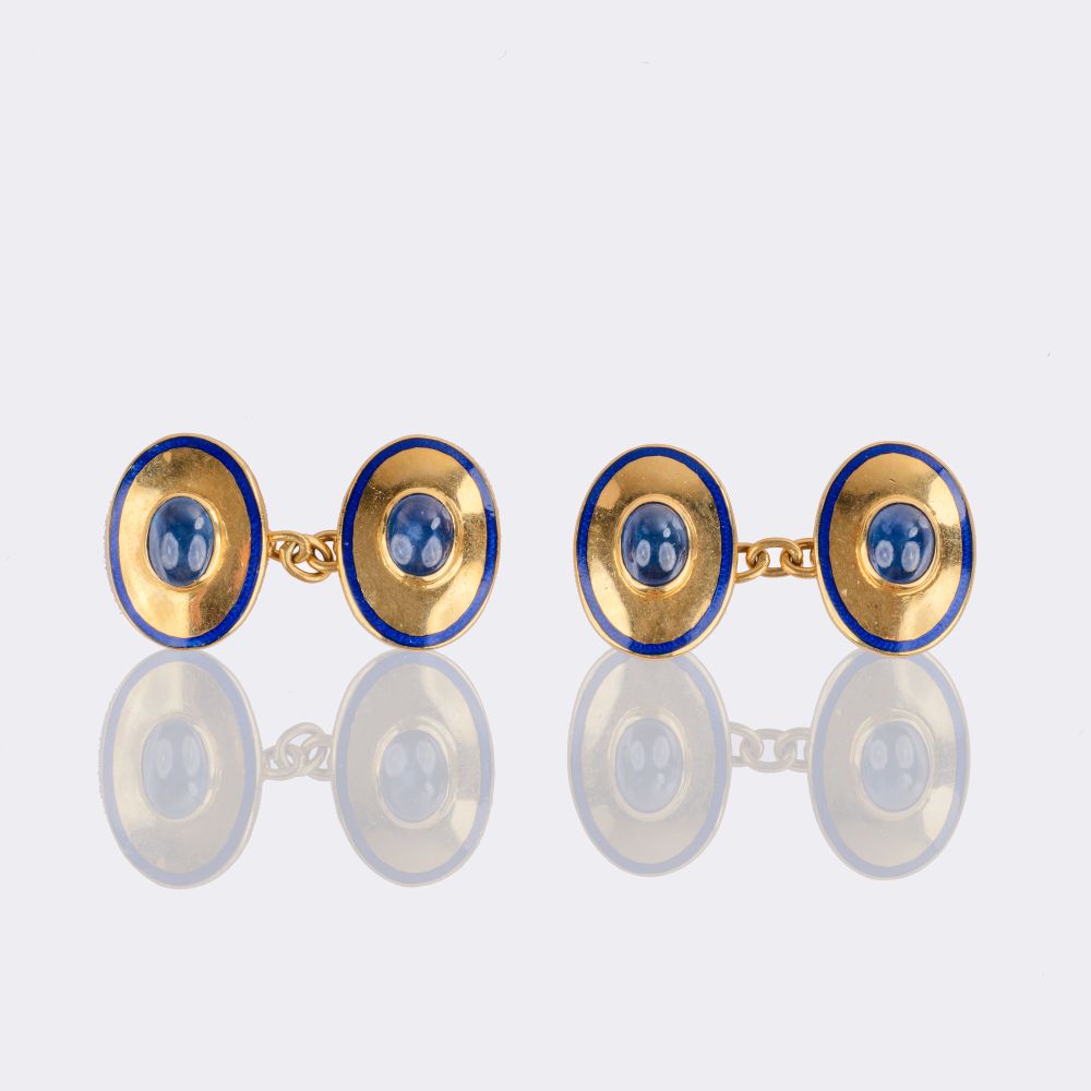 Pair of English Sapphire Cufflinks