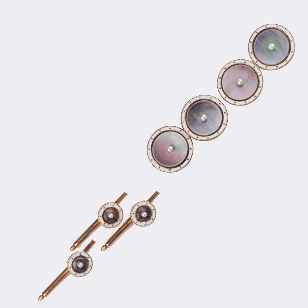 Pair of Cufflinks with 3 Frock Buttons