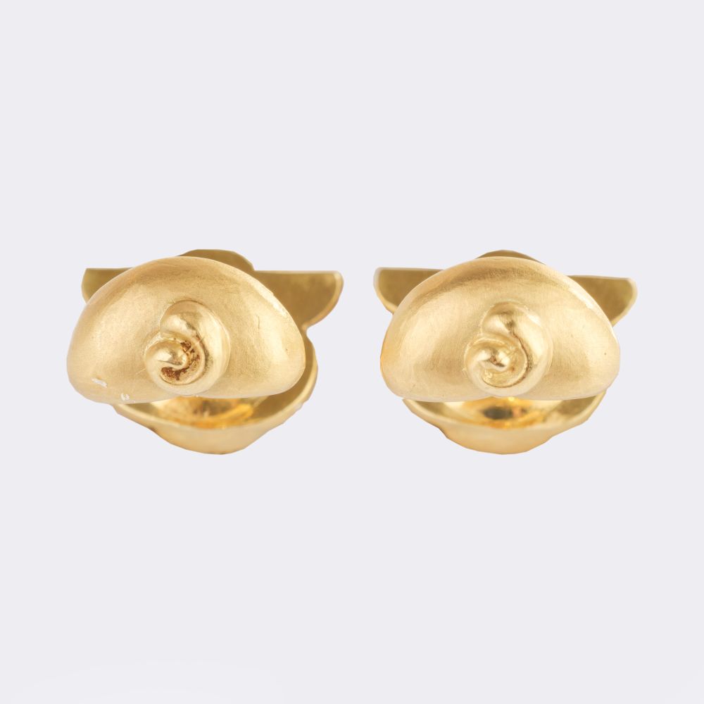 Pair of extraordinary Cufflinks 'Pigs' - image 2