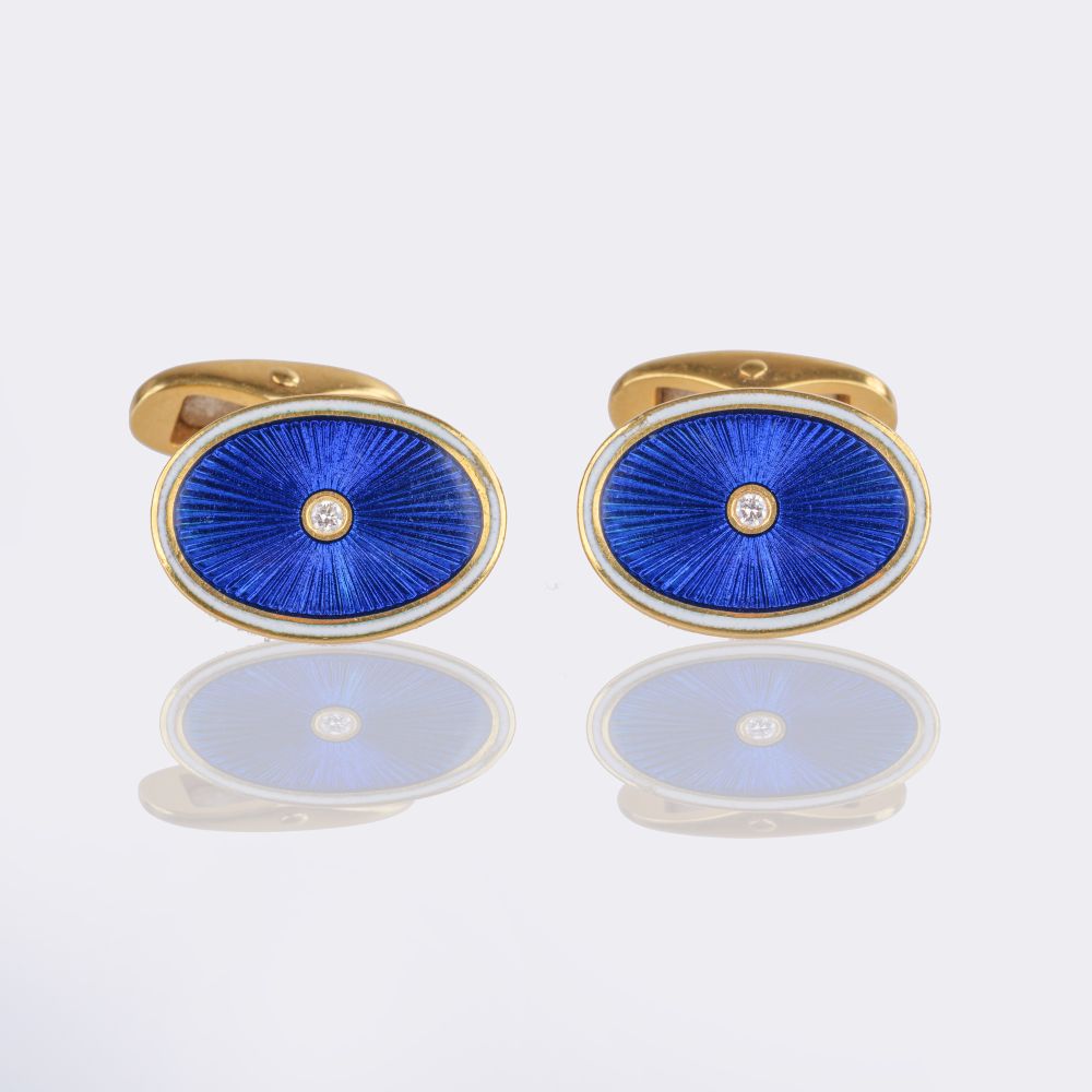 Fabergé Collection Victor Mayer - Pair of Enamel Diamond Cufflinks Pair of Enamel Diamond Cufflinks