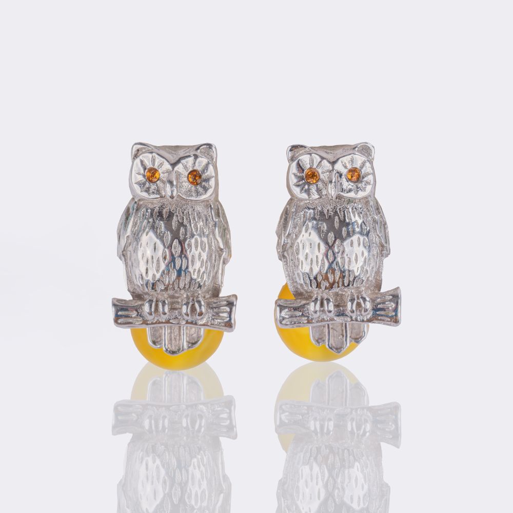 Pair of English Cufflinks 'Owls'