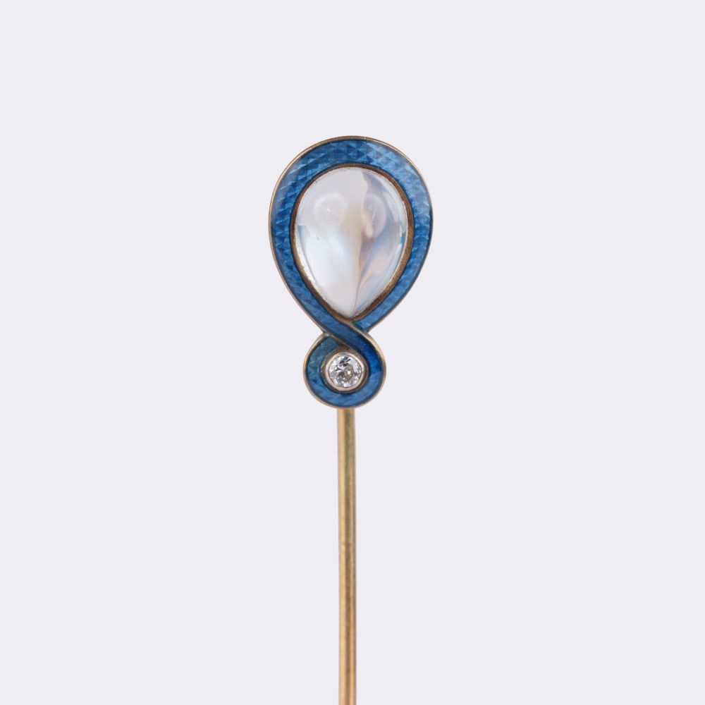 Antique Russian Needle with Moonstone and Diamond