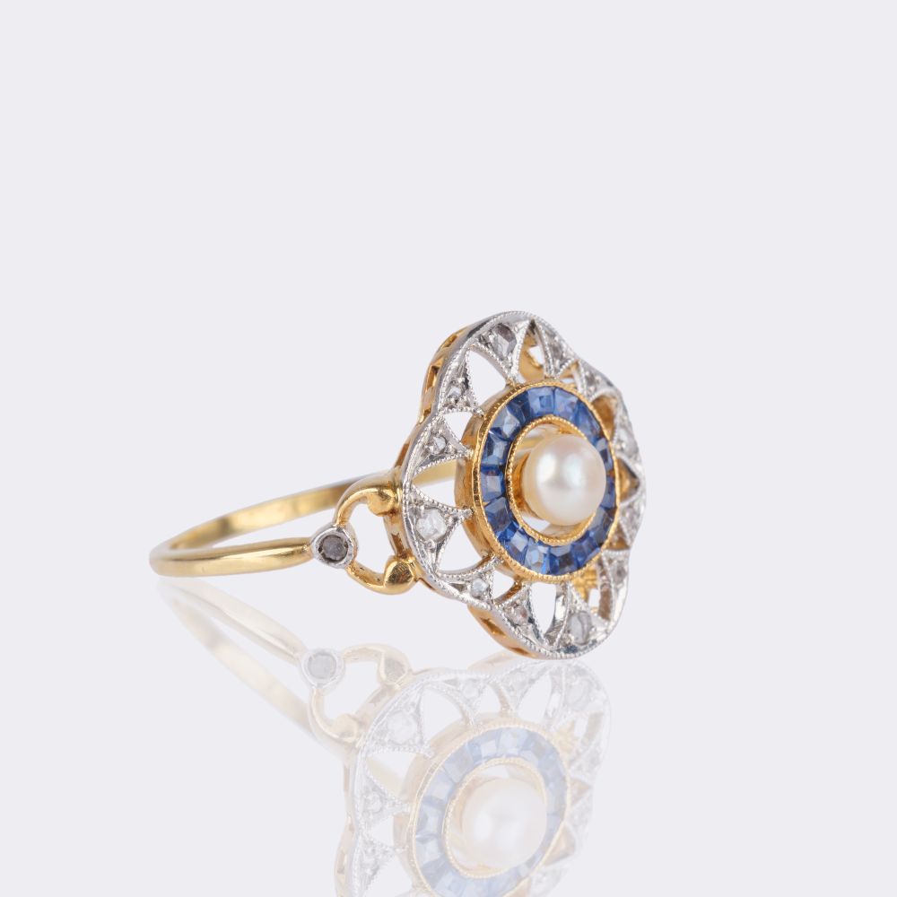 Pearl Diamond Ring - image 2
